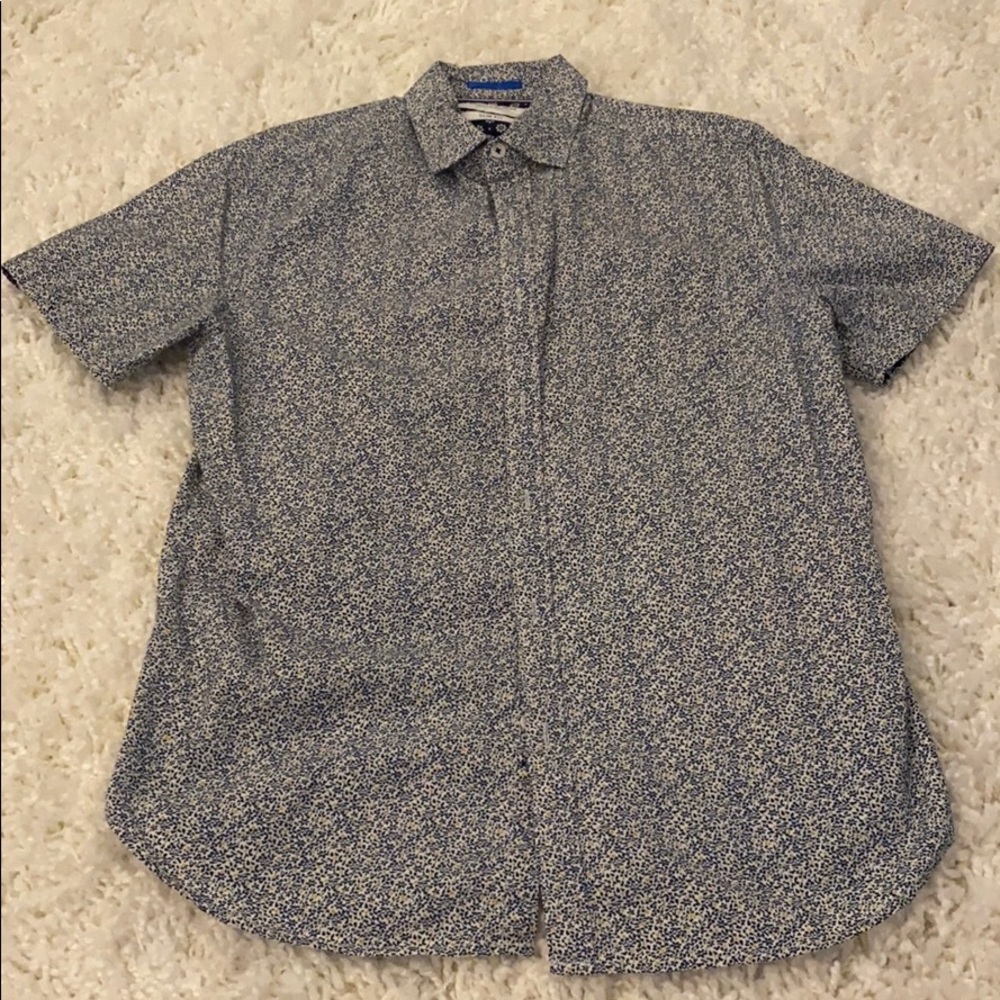 Denim & Flower Button Down Shirt